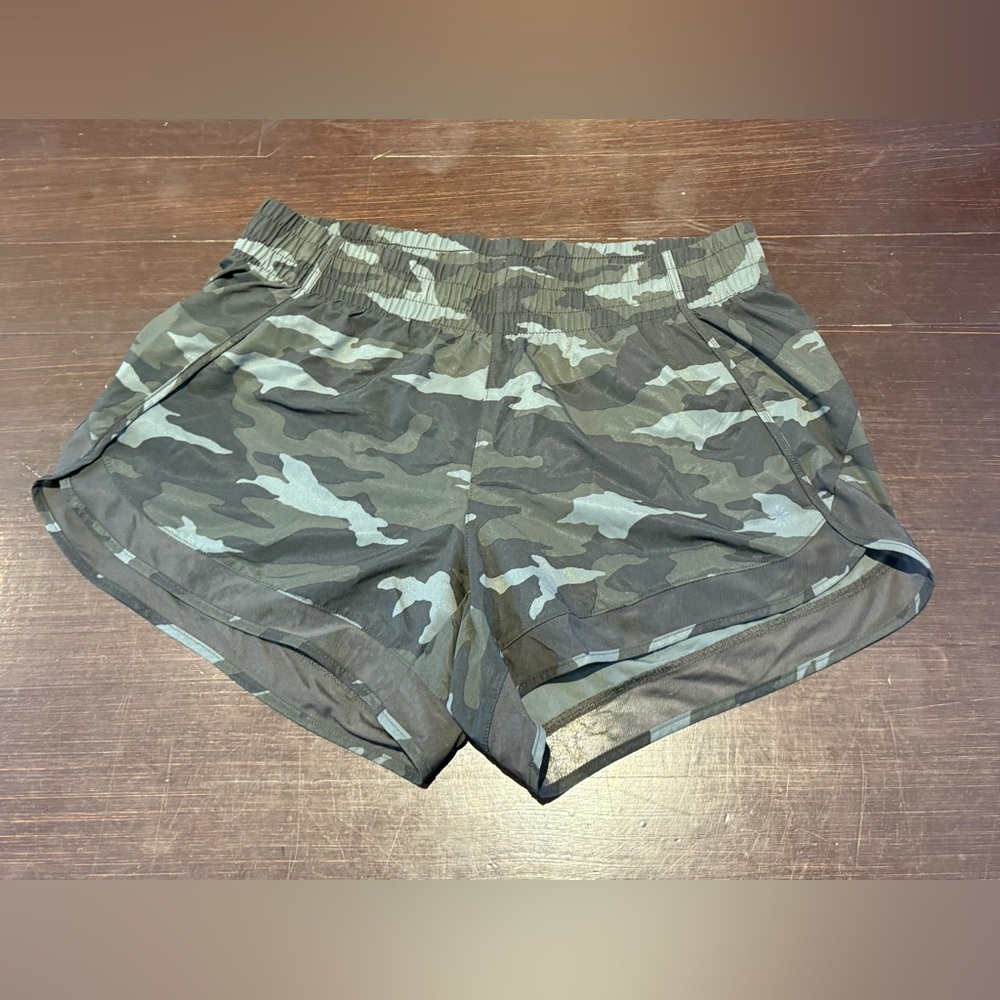 Athleta Camo Athletic Shorts - Green and Gray